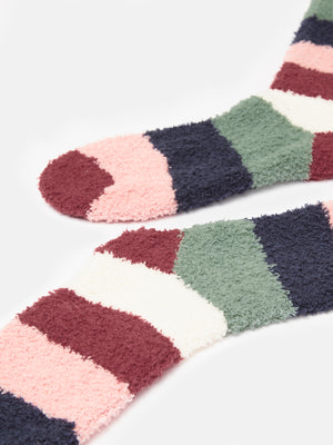 Joules Country Stripe Fluffy Socks