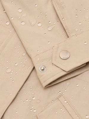 Joules Portwell Beige Waterproof Raincoat With Hood