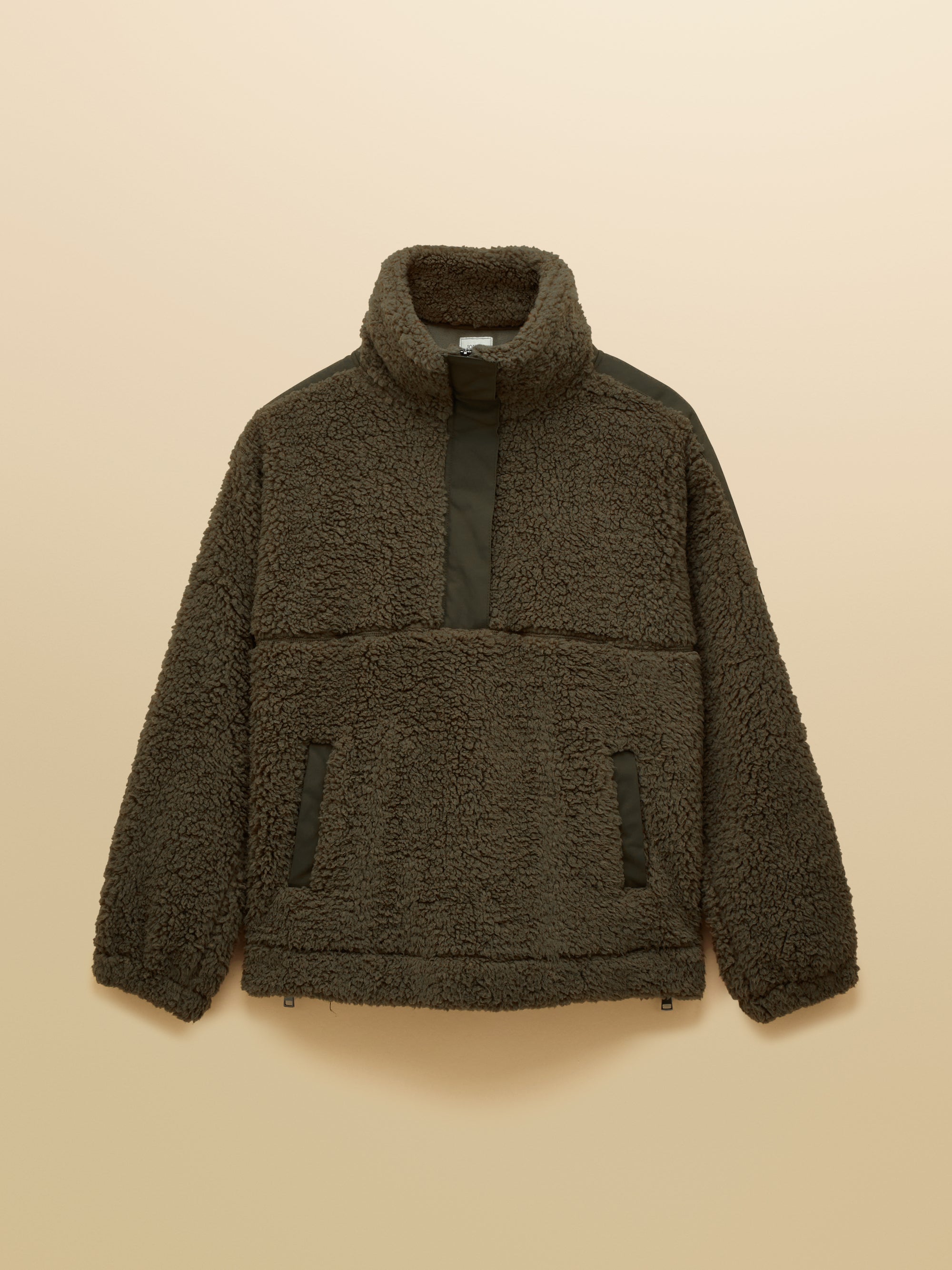 Joules Tilly Khaki Green Quarter Zip Borg Fleece