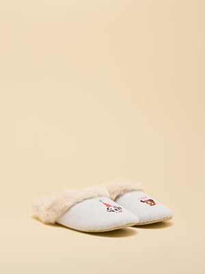 Joules Slippet Luxe Grey Artwork Slipper