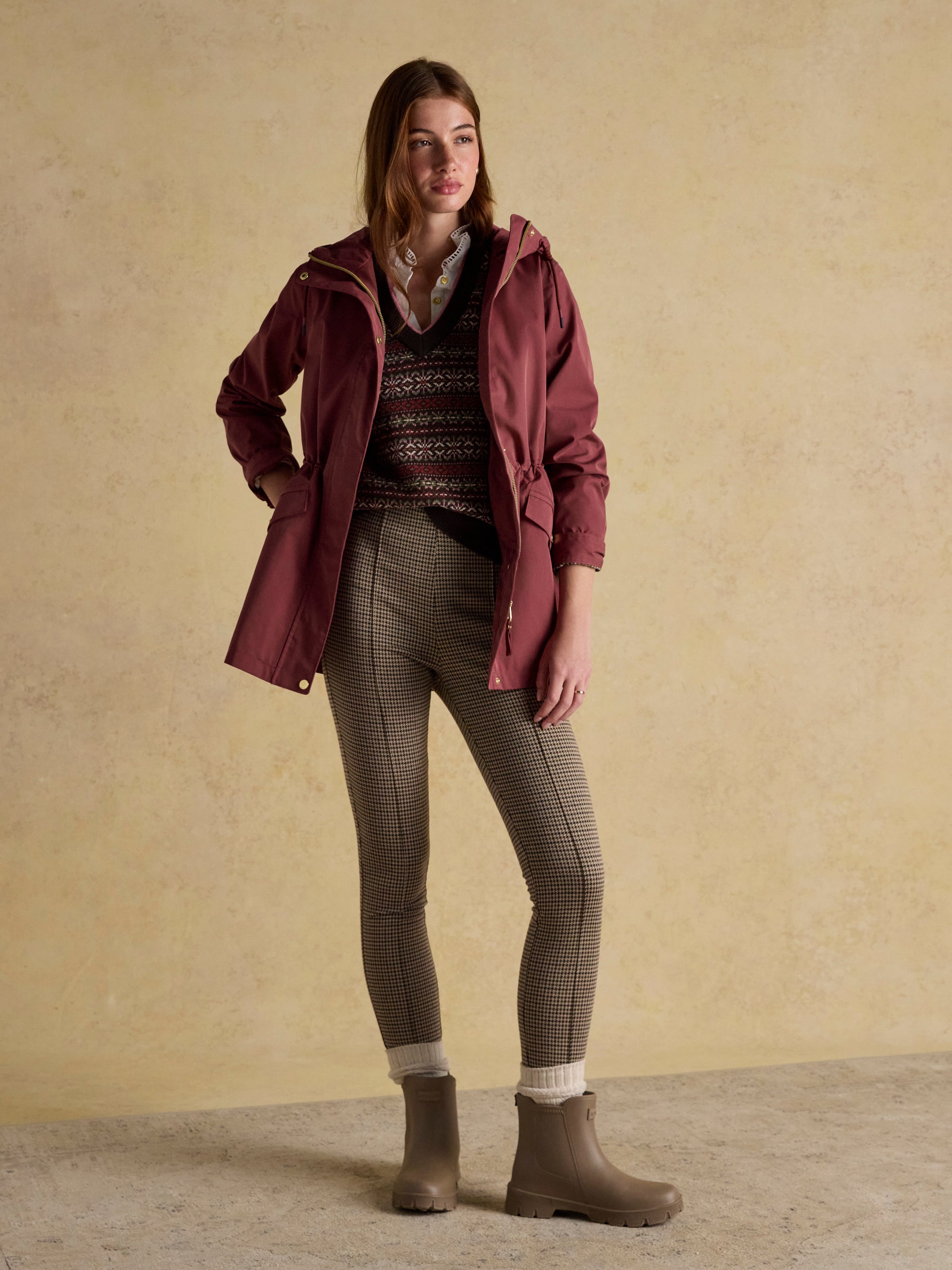 Joules Portwell Port Waterproof Raincoat With Hood and Adjustable Waist