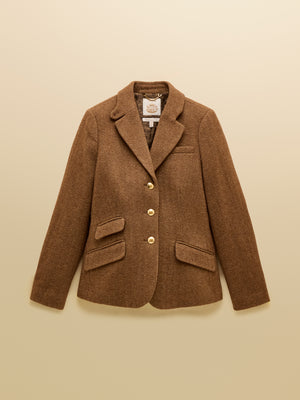 Joules Canterley Brown Herringbone Tweed Blazer