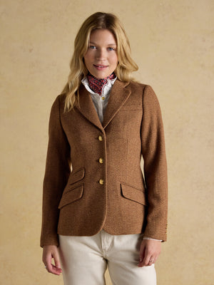 Joules Canterley Brown Herringbone Tweed Blazer