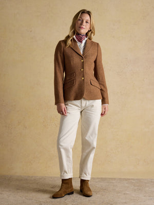 Joules Canterley Brown Herringbone Tweed Blazer