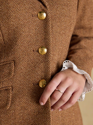 Joules Canterley Brown Herringbone Tweed Blazer