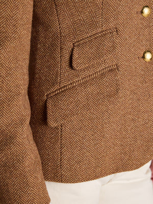 Joules Canterley Brown Herringbone Tweed Blazer