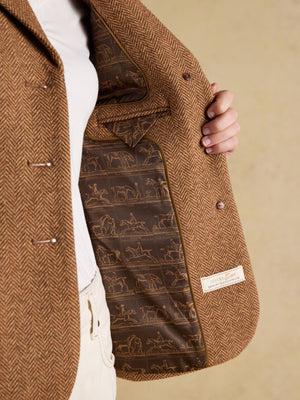 Joules Canterley Brown Herringbone Tweed Blazer