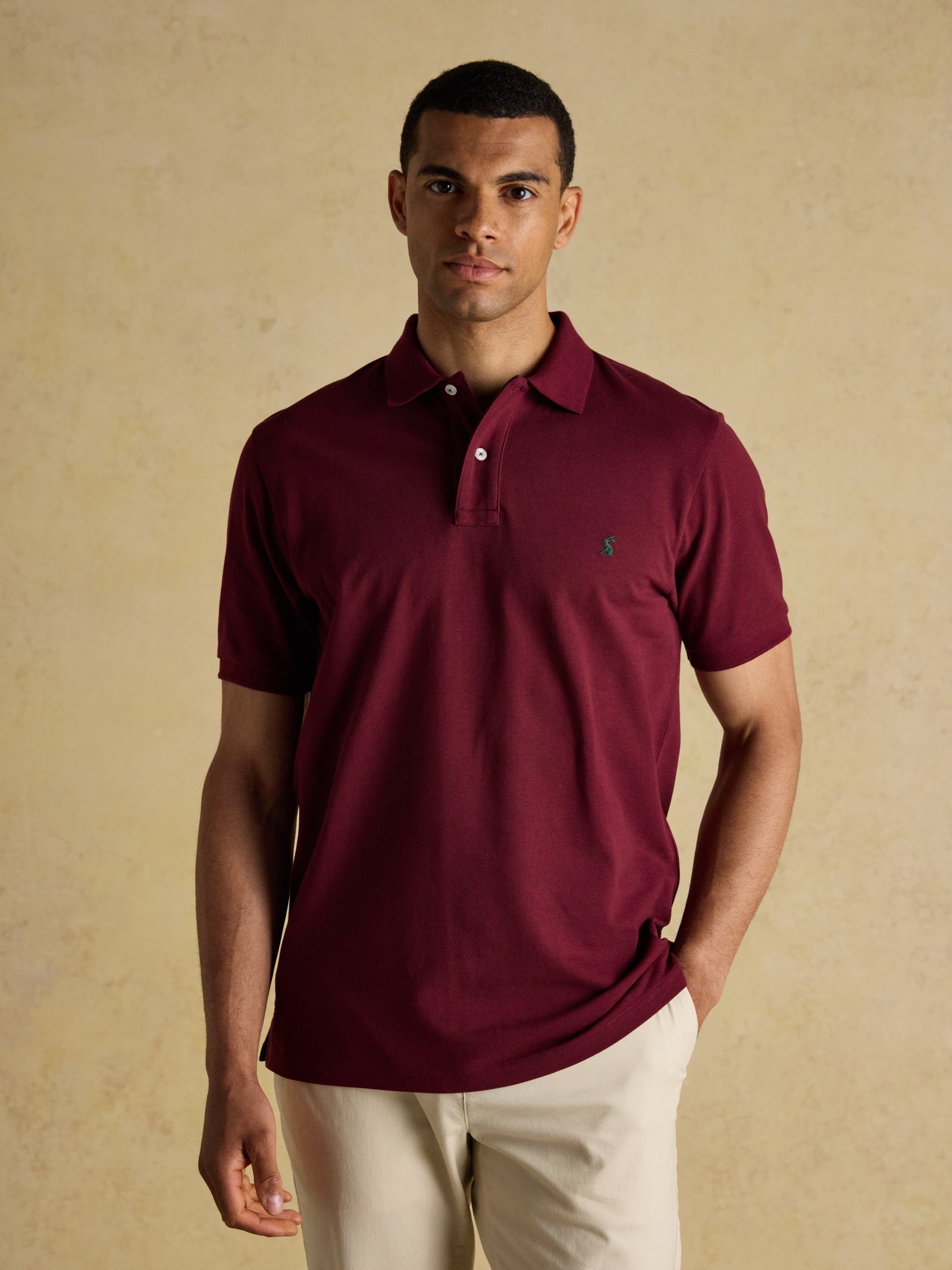 Joules Woody Burgundy/Red Cotton Pique Polo Shirt