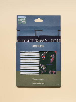 Joules Crown Joules Green Cotton Jersey Boxer Shorts - 2 Pack