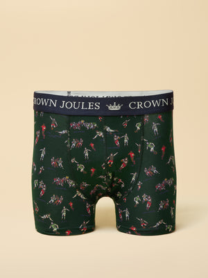 Joules Crown Joules Green Cotton Jersey Boxer Shorts - 2 Pack