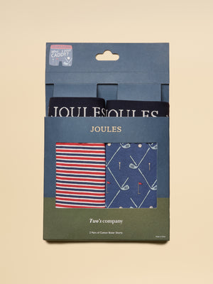 Joules Crown Joules Red & Blue Cotton Jersey Boxer Shorts - 2 Pack