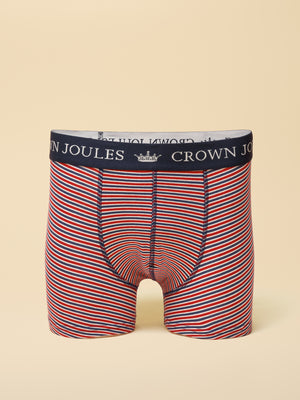 Joules Crown Joules Red & Blue Cotton Jersey Boxer Shorts - 2 Pack