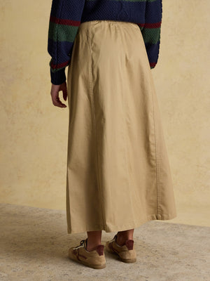 Joules Twyla Tan Brown Midi Chino Skirt