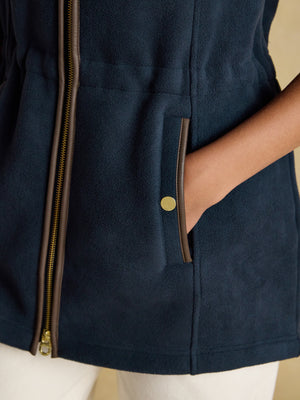 Joules Heritage Navy Blue Longline Fleece Gilet