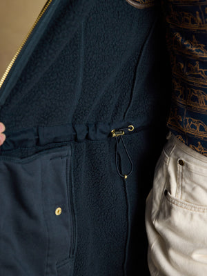 Joules Heritage Navy Blue Longline Fleece Gilet