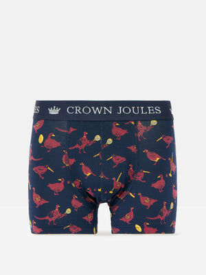 Joules Crown Joules Game Birds Navy/Red Pack of Two Cotton Boxers