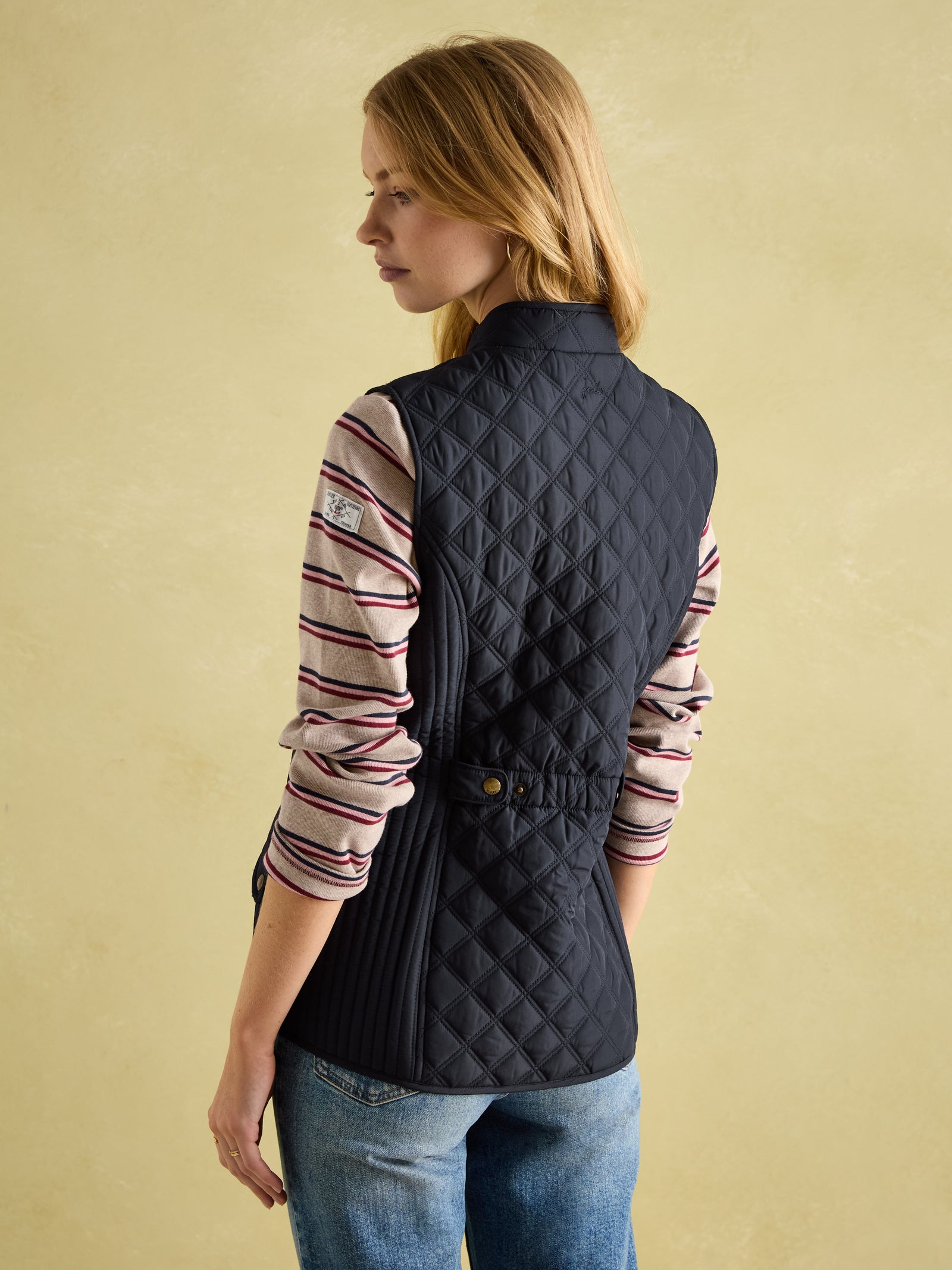 Joules Minx Navy Blue Showerproof Diamond Quilted Gilet