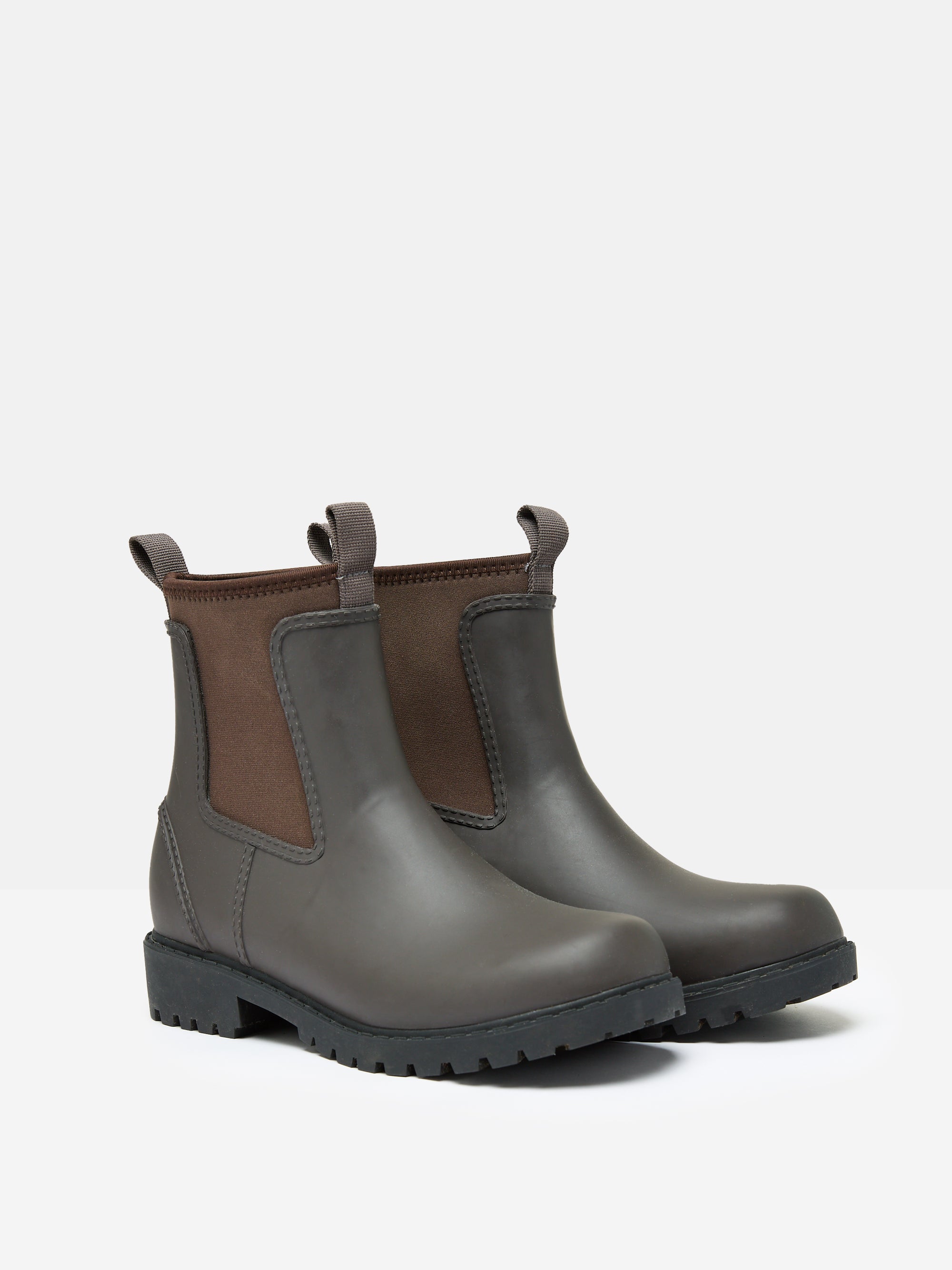 Joules Oakfield Chocolate Brown Short Neoprene-Lined Ankle Wellies