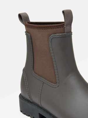 Joules Oakfield Chocolate Brown Short Neoprene-Lined Ankle Wellies