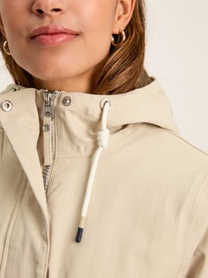 Joules Portwell Neutral Waterproof Raincoat With Hood