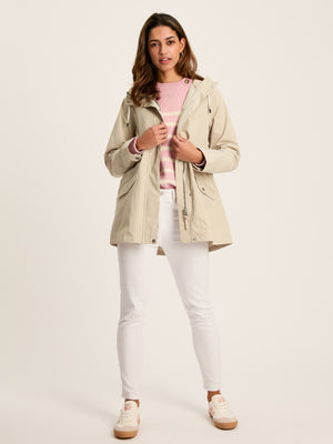 Joules Portwell Neutral Waterproof Raincoat With Hood