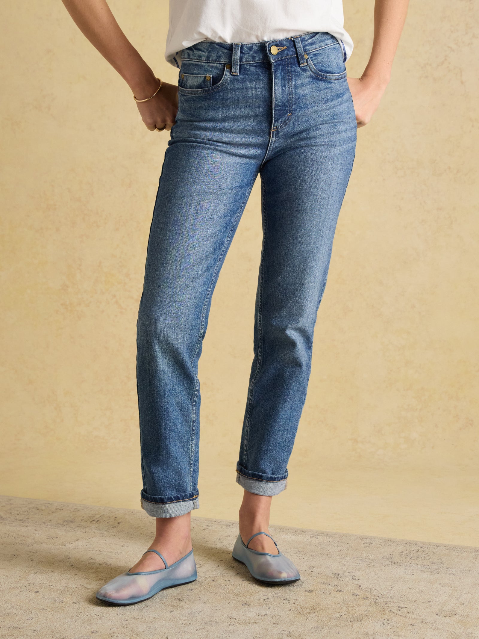 Joules Mid Blue Straight Fit Mid Rise Jeans