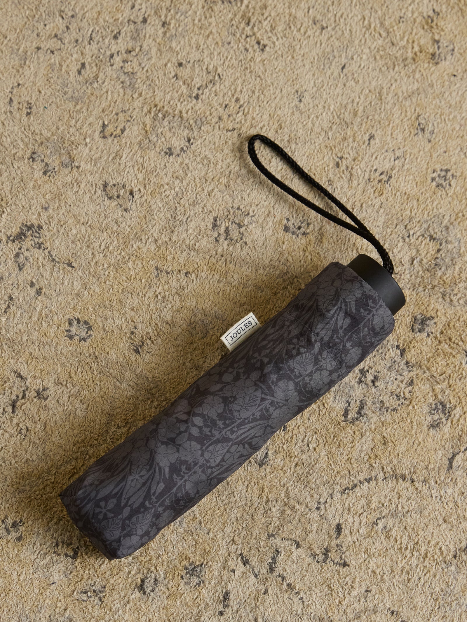 Joules Rayne Black Printed Umbrella