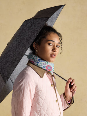 Joules Rayne Black Printed Umbrella