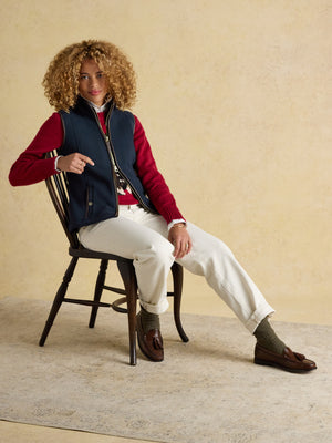 Joules Heritage Navy Blue Fleece Gilet