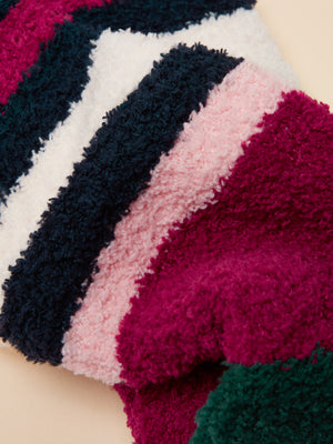Joules Berry Red Fluffy Socks