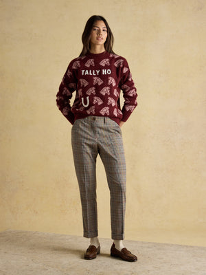 Joules Intarsia Knitted Tally Ho Relaxed Fit Jumper with Crew Neck