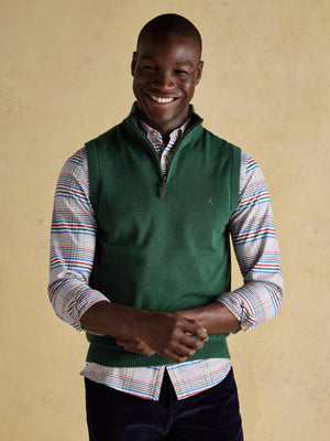 Joules Hillside Dark Green Quarter Zip Knitted Jumper