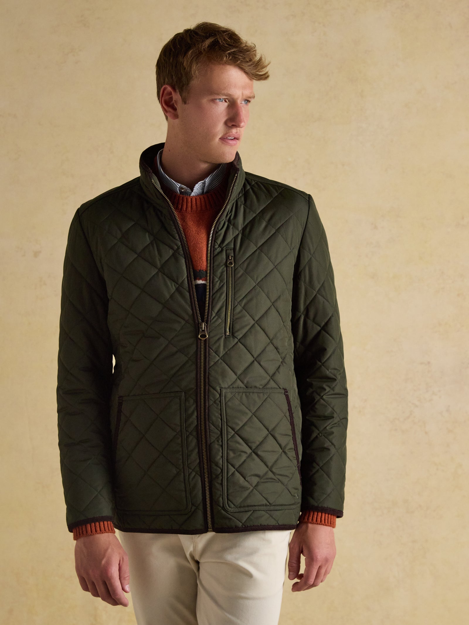 Joules Maynard Green Diamond Quilted Jacket