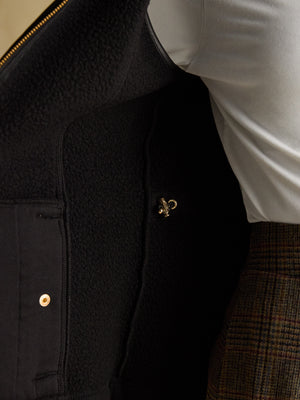 Joules Heritage Black Regular Fleece Gilet