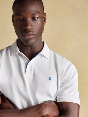 Joules Woody White Cotton Pique Polo Shirt