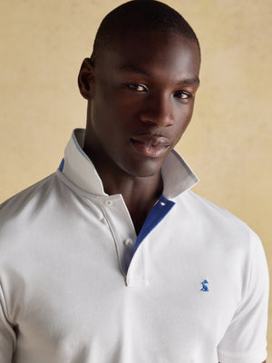 Joules Woody White Cotton Pique Polo Shirt