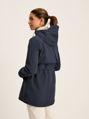 Joules Portwell Navy Blue Waterproof Raincoat With Hood