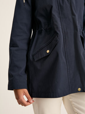 Joules Portwell Navy Blue Waterproof Raincoat With Hood