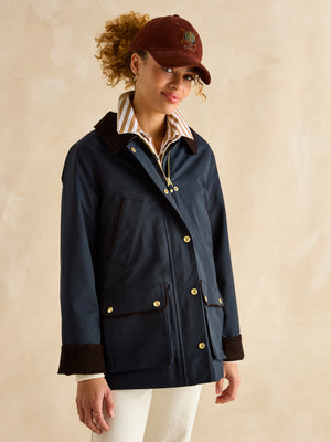 Joules Katherine Navy Blue Waterproof Heritage Coat