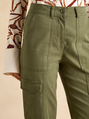 Joules Khaki Green Tapered Leg Cargo Trousers