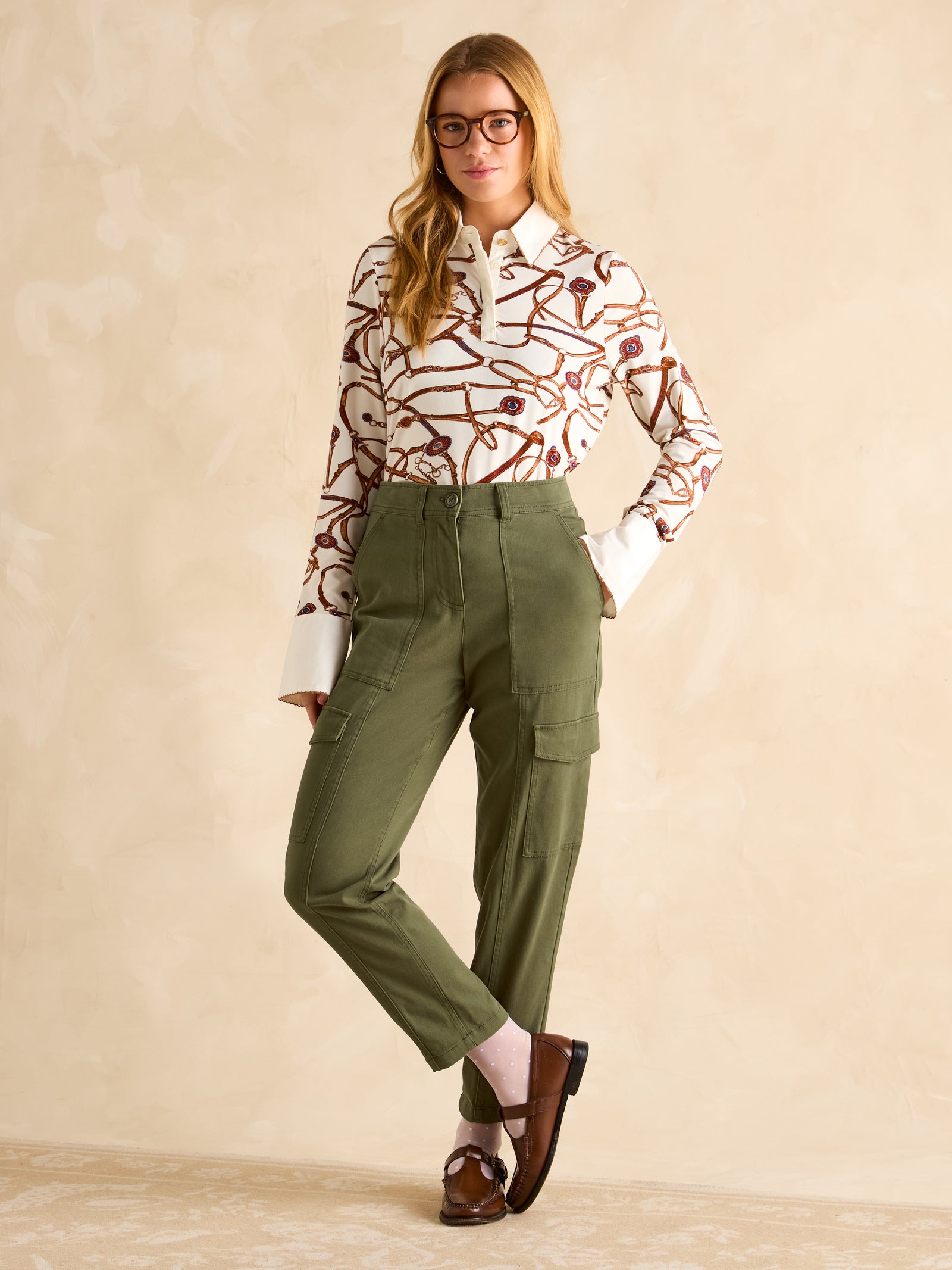 Joules Khaki Green Tapered Leg Cargo Trousers