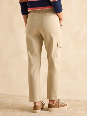 Joules Cream Tapered Leg Cargo Trousers