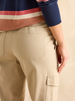 Joules Cream Tapered Leg Cargo Trousers