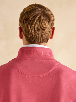 Joules Alistair Pink Quarter Zip Cotton Sweatshirt