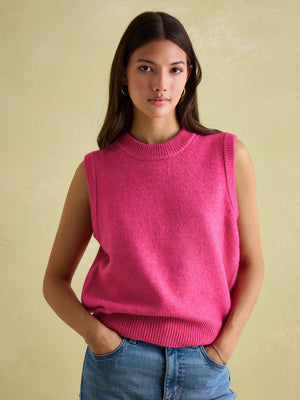 Joules Holly Pink Knitted Vest