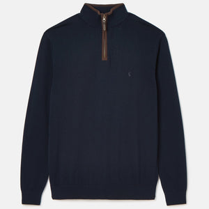 Joules Hillside Navy Quarter Zip Knit Jumper