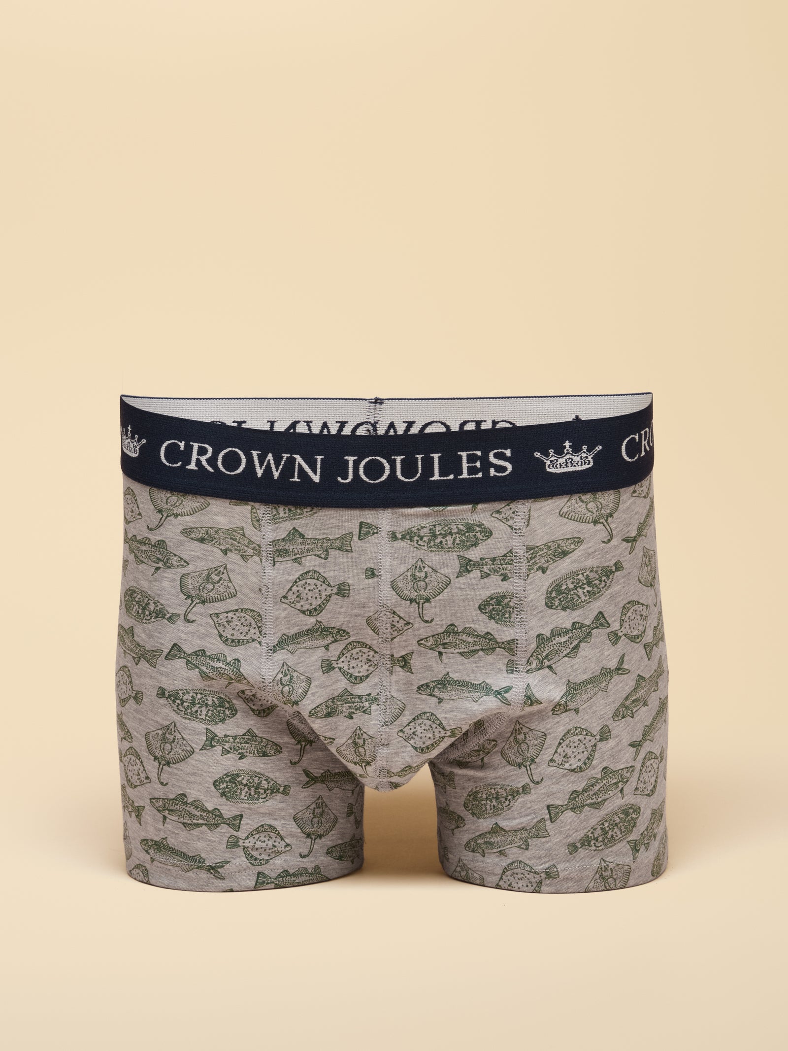 Joules Oh My Cod Navy/Grey Crown Joules Boxer Shorts 2 pack