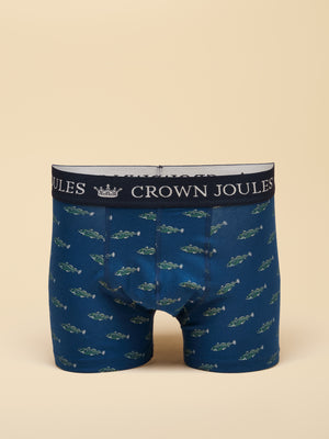 Joules Oh My Cod Navy/Grey Crown Joules Boxer Shorts 2 pack