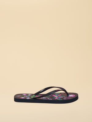 Joules Sandy Navy Floral Printed Flip Flops