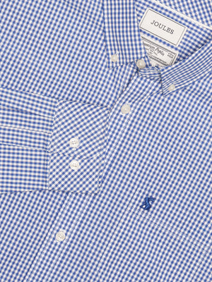 Joules Poplin Blue Gingham Check Classic Fit Shirt